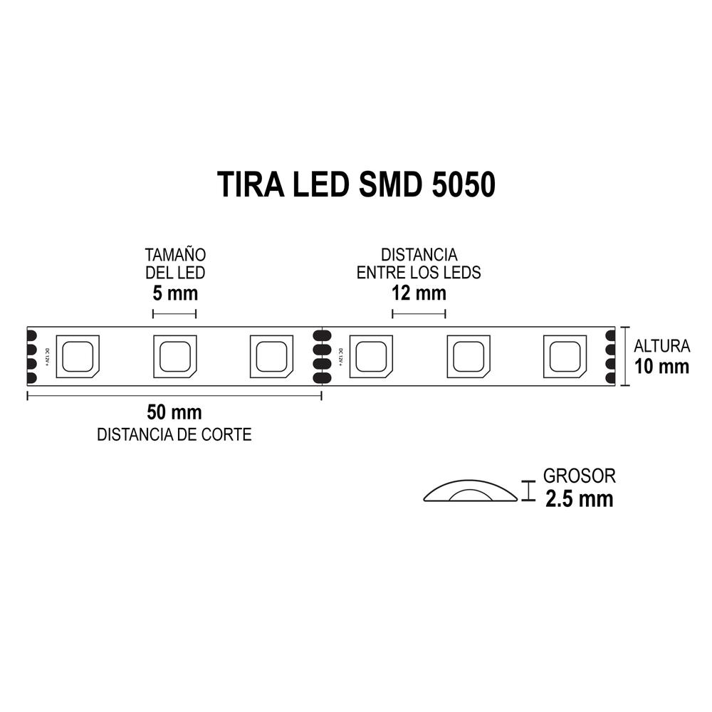 Foto 5 pulgar | Tira de Luz Led Roda 5 m 12v