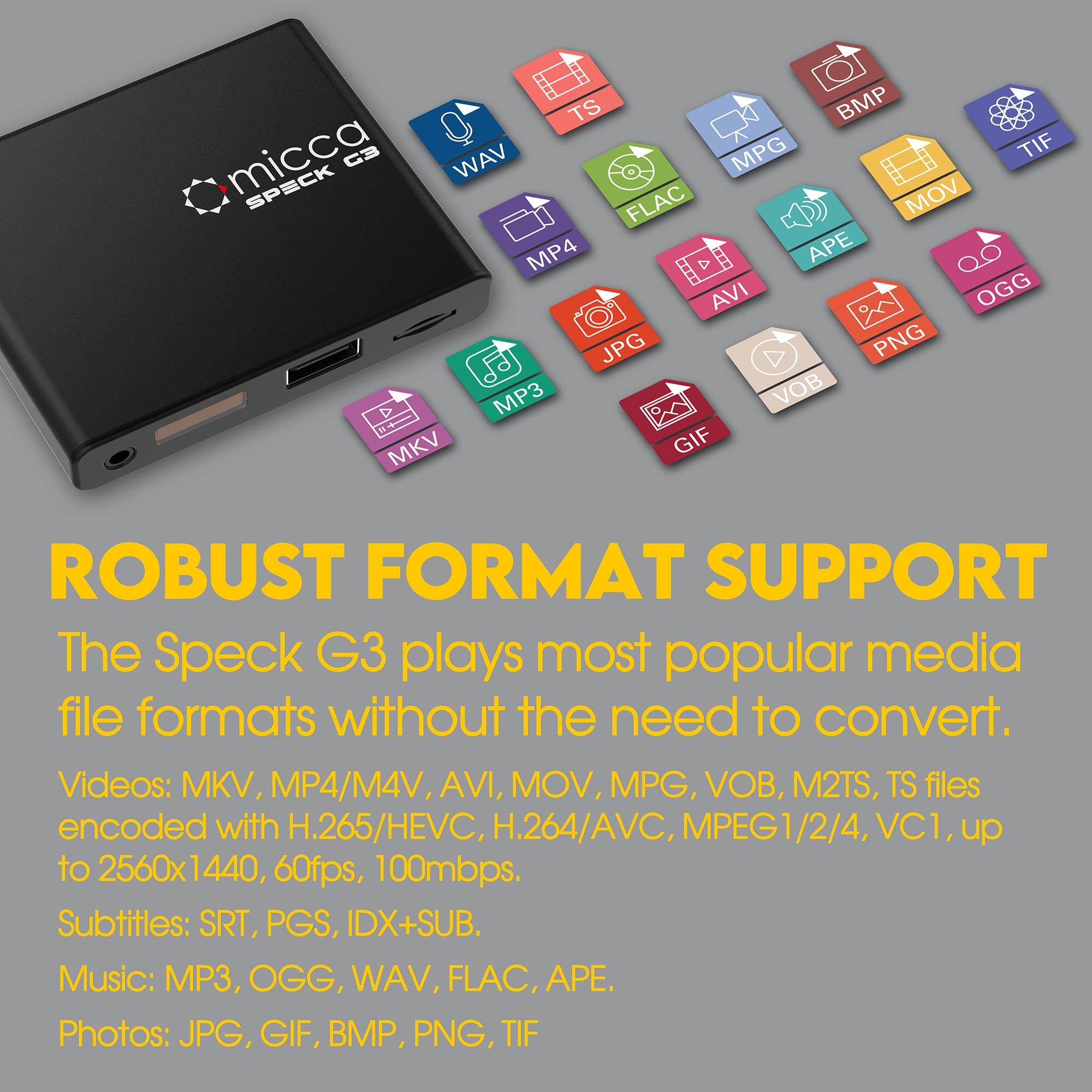 Foto 6 pulgar | Reproductor Multimedia Micca con Quad Hd-Venta Internacional