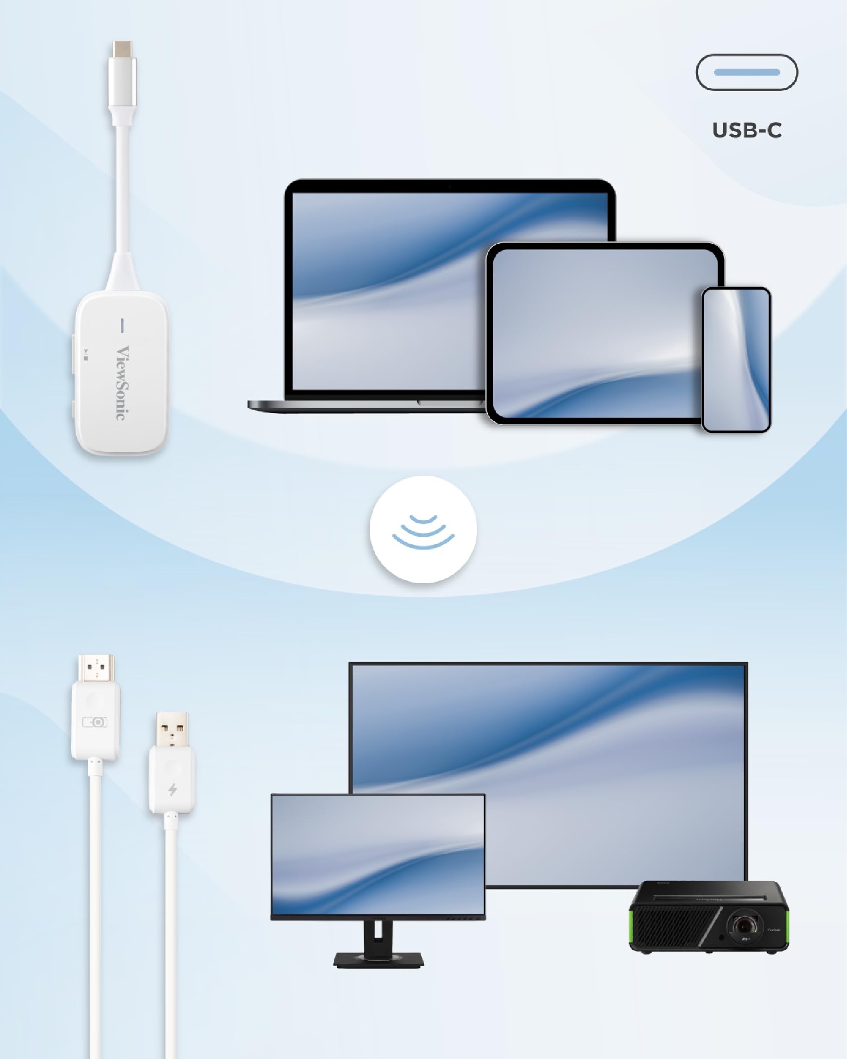 Foto 4 | Kit De Transmisión De Pantalla Inalámbrico Viewsonic Pj-wpd-700 1080p - Venta Internacional.