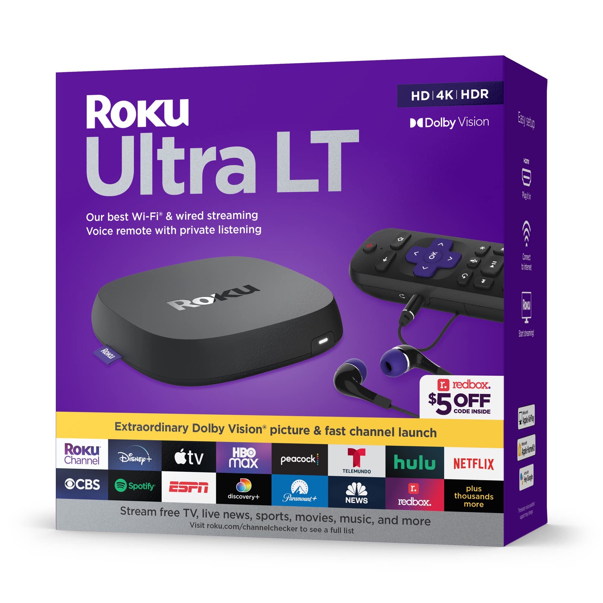 Foto 2 pulgar | Reproductor De Streaming Roku Ultra Lt (2023) Hd/4k/hdr Dolby Vision - Venta Internacional