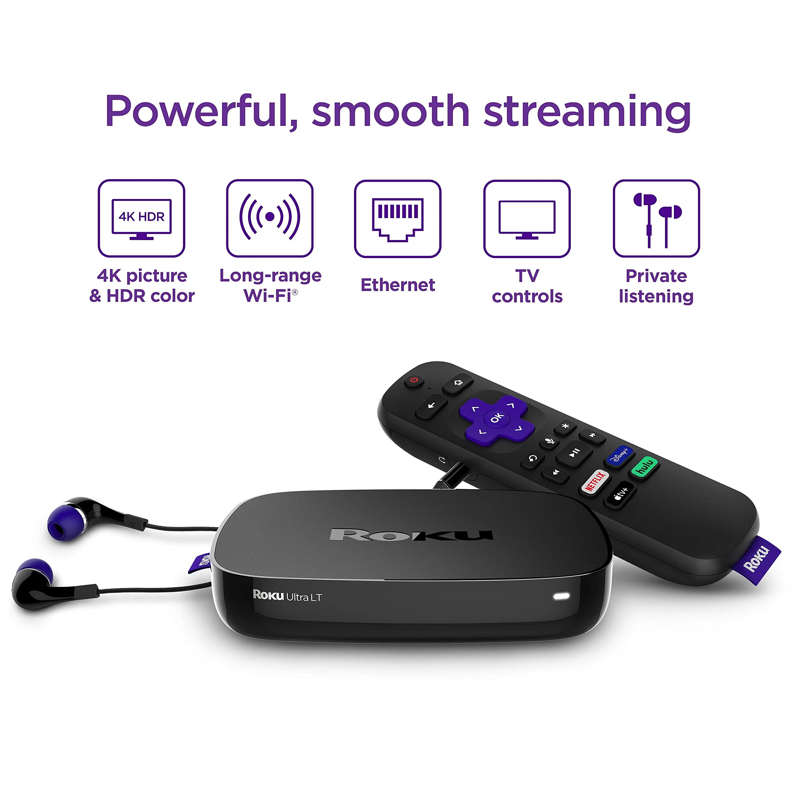 Foto 7 pulgar | Reproductor De Streaming Roku Ultra Lt (2023) Hd/4k/hdr Dolby Vision - Venta Internacional