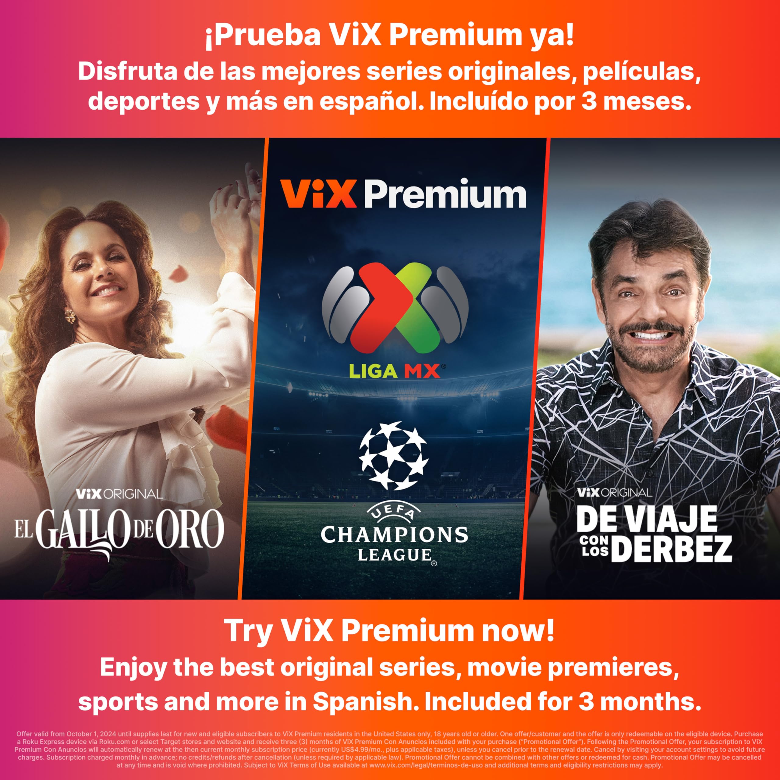 Foto 3 pulgar | Dispositivo De Streaming Roku Express Hd Para Tv Con Vix Premium - Venta Internacional.