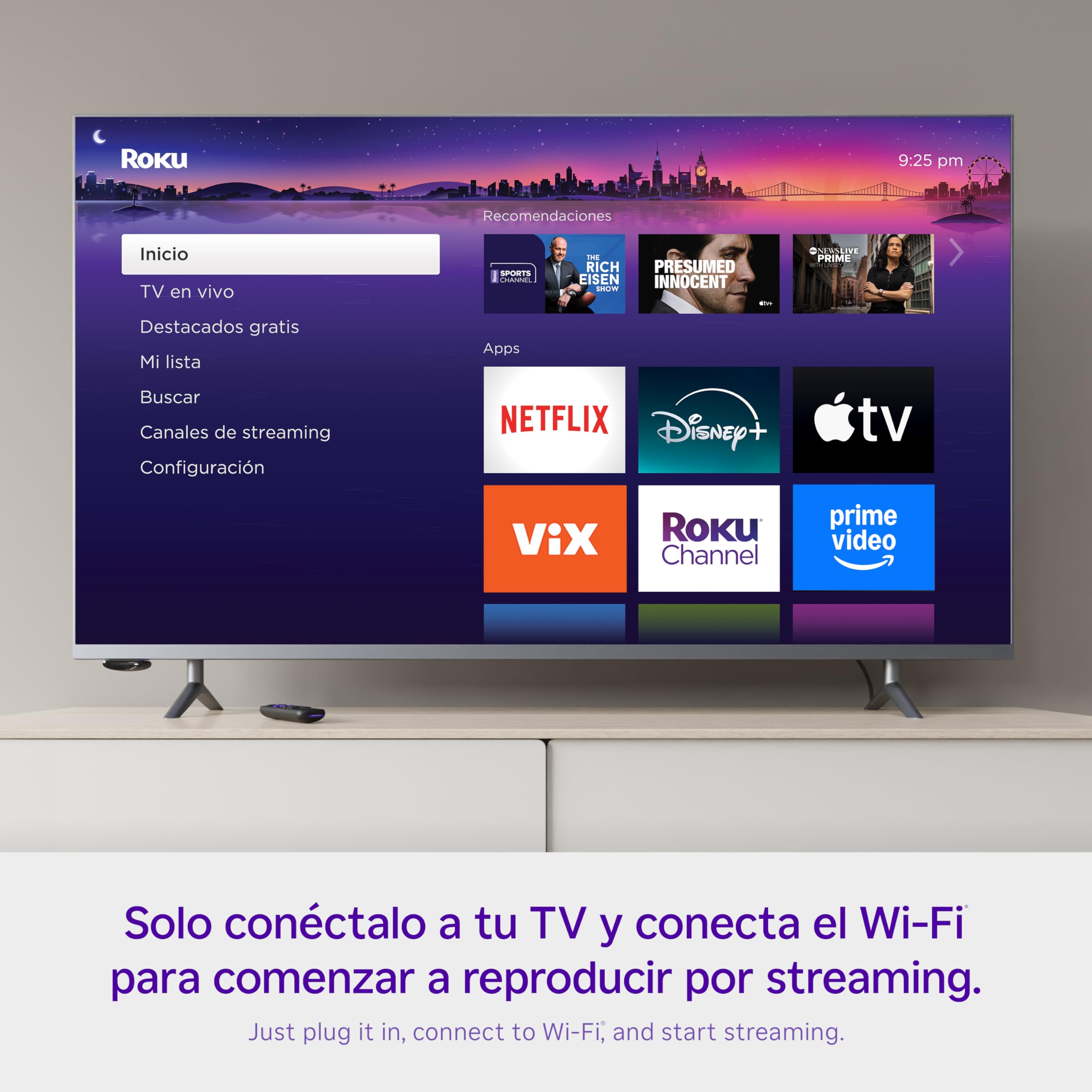 Foto 5 pulgar | Dispositivo De Streaming Roku Express Hd Para Tv Con Vix Premium - Venta Internacional.