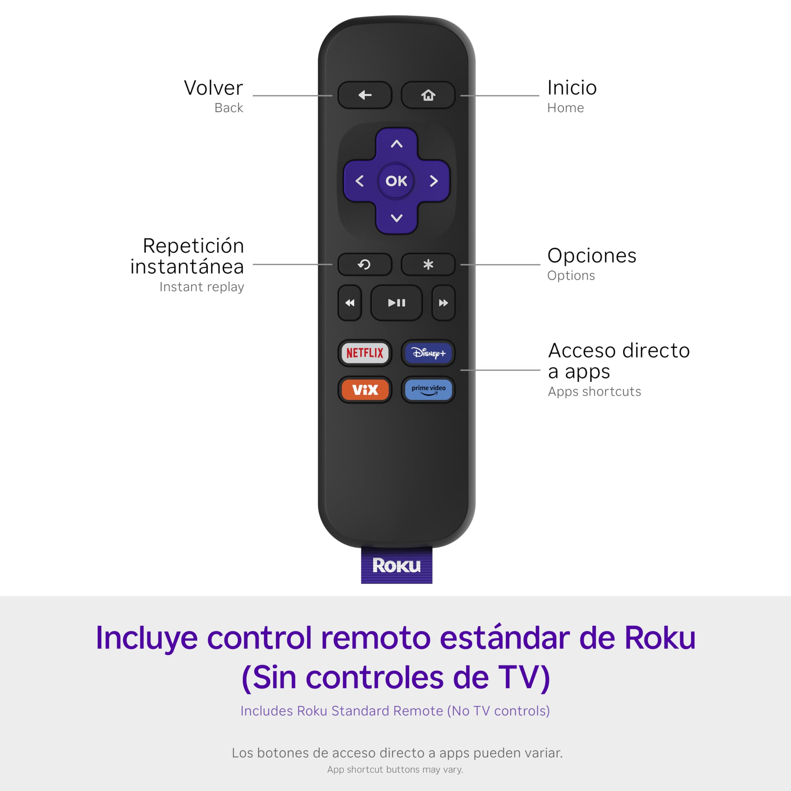 Foto 7 pulgar | Dispositivo De Streaming Roku Express Hd Para Tv Con Vix Premium - Venta Internacional.