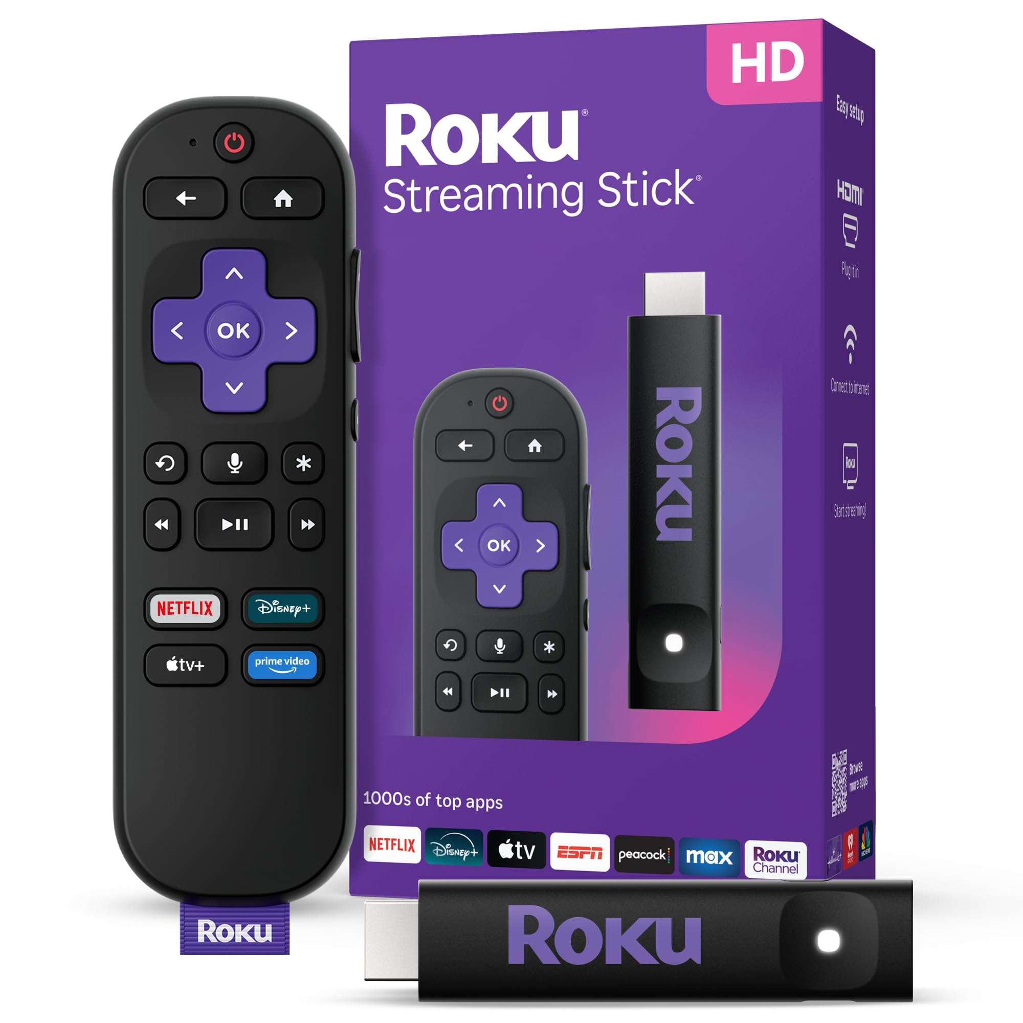 Dispositivo De Streaming Roku Streaming Stick 2025 Hd Con Control Remoto Por Voz - Venta Internacional.