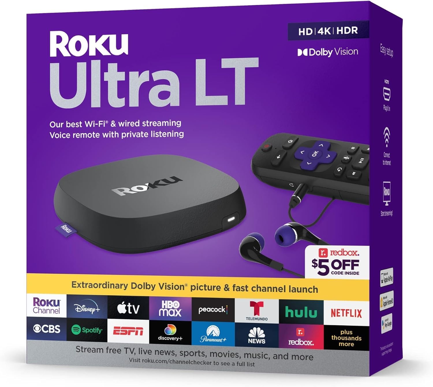 Foto 3 pulgar | Dispositivo De Transmisión Roku Ultra Lt 2021 4k/hdr/dolby Vision - Venta Internacional.
