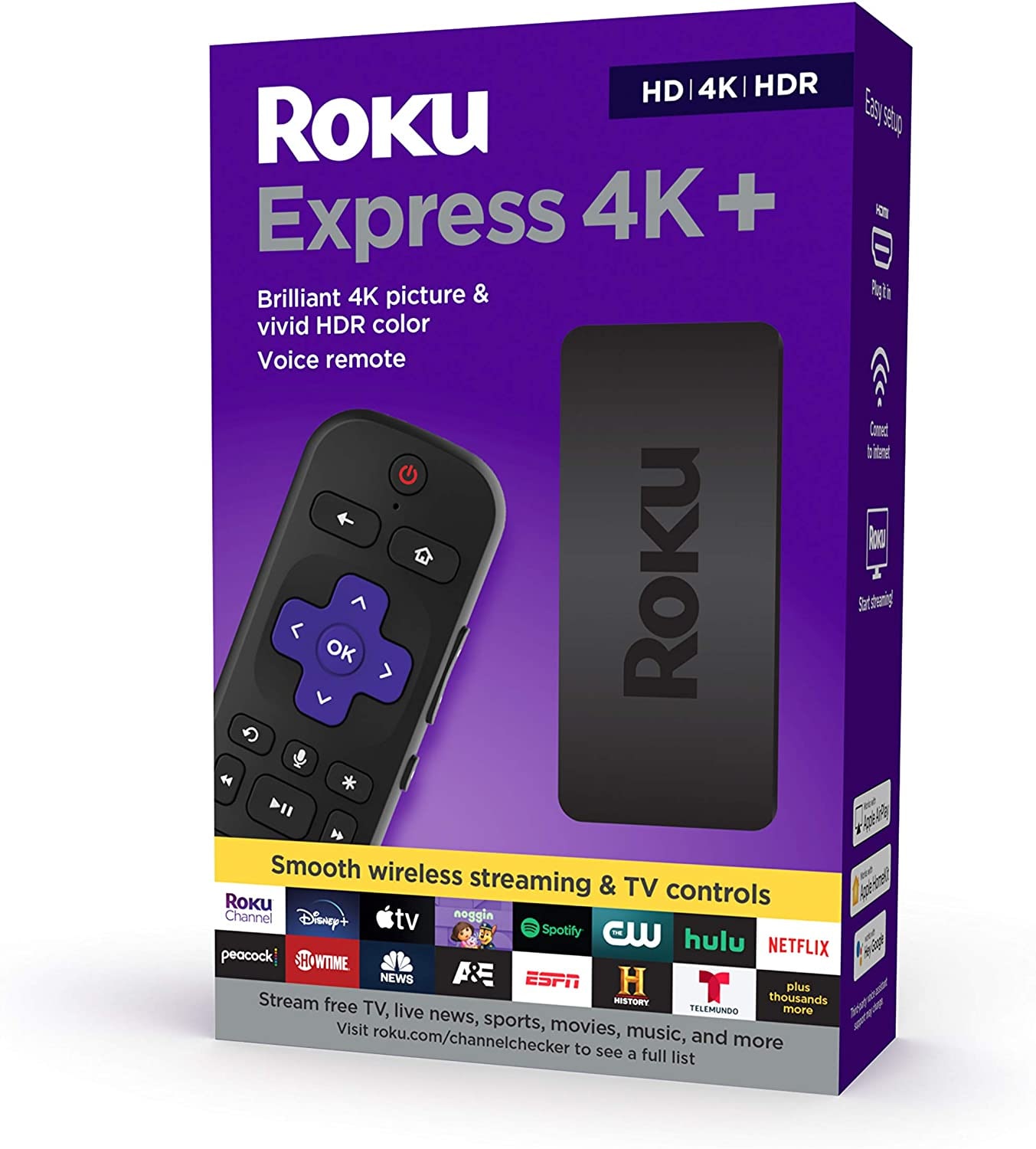 Dispositivo Streaming con Control Roku Express 4K+ 3941R $598