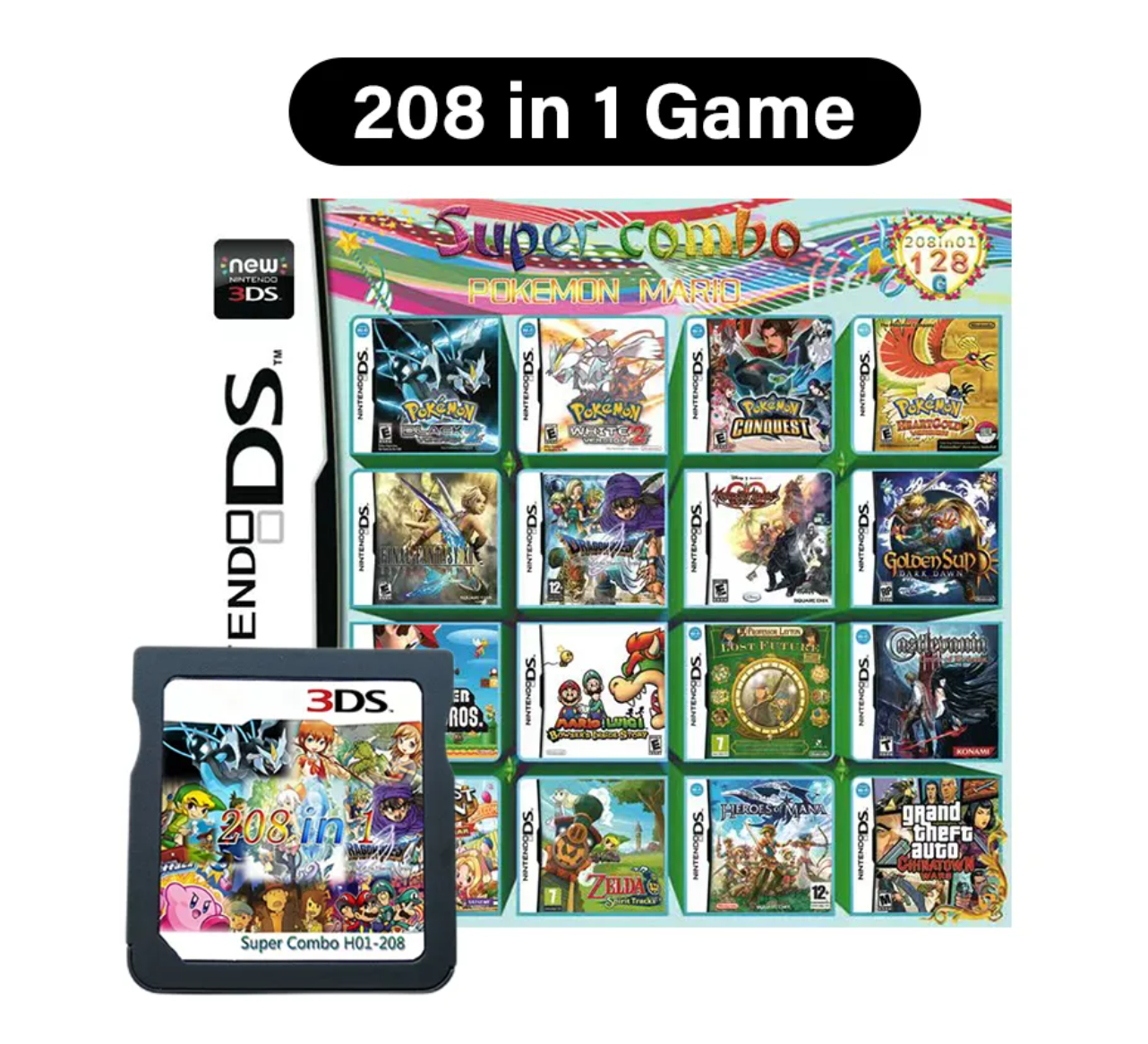 Foto 3 pulgar | Nintendo Ds Lite con Cartucho con 208 Videojuegos Rosa