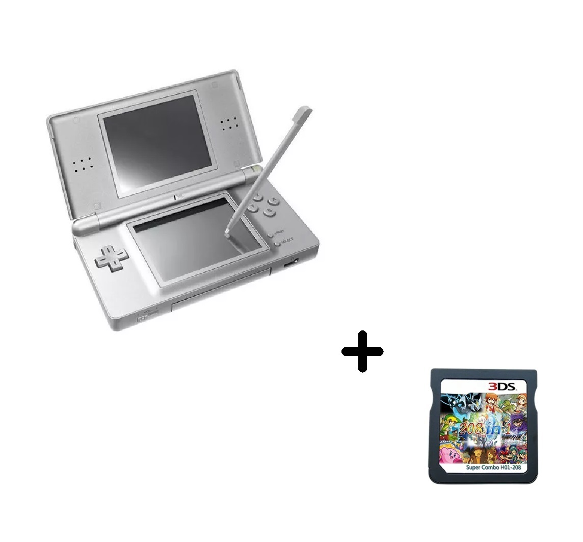 Foto 2 pulgar | Nintendo Ds Lite Con Cartucho Con 208 Videojuegos Color Gris