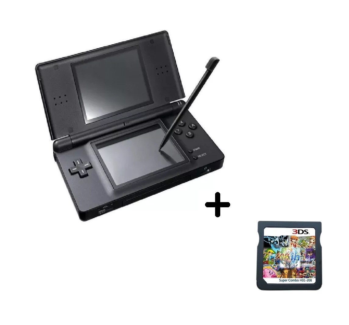 Foto 2 pulgar | Nintendo Ds Lite con Cartucho con 208 Videojuegos Negro