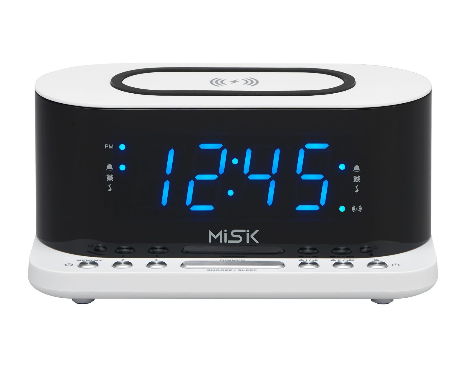 Foto 2 pulgar | Radio Reloj Despertador MISIK MR486W con Cargador Inductivo color Blanco