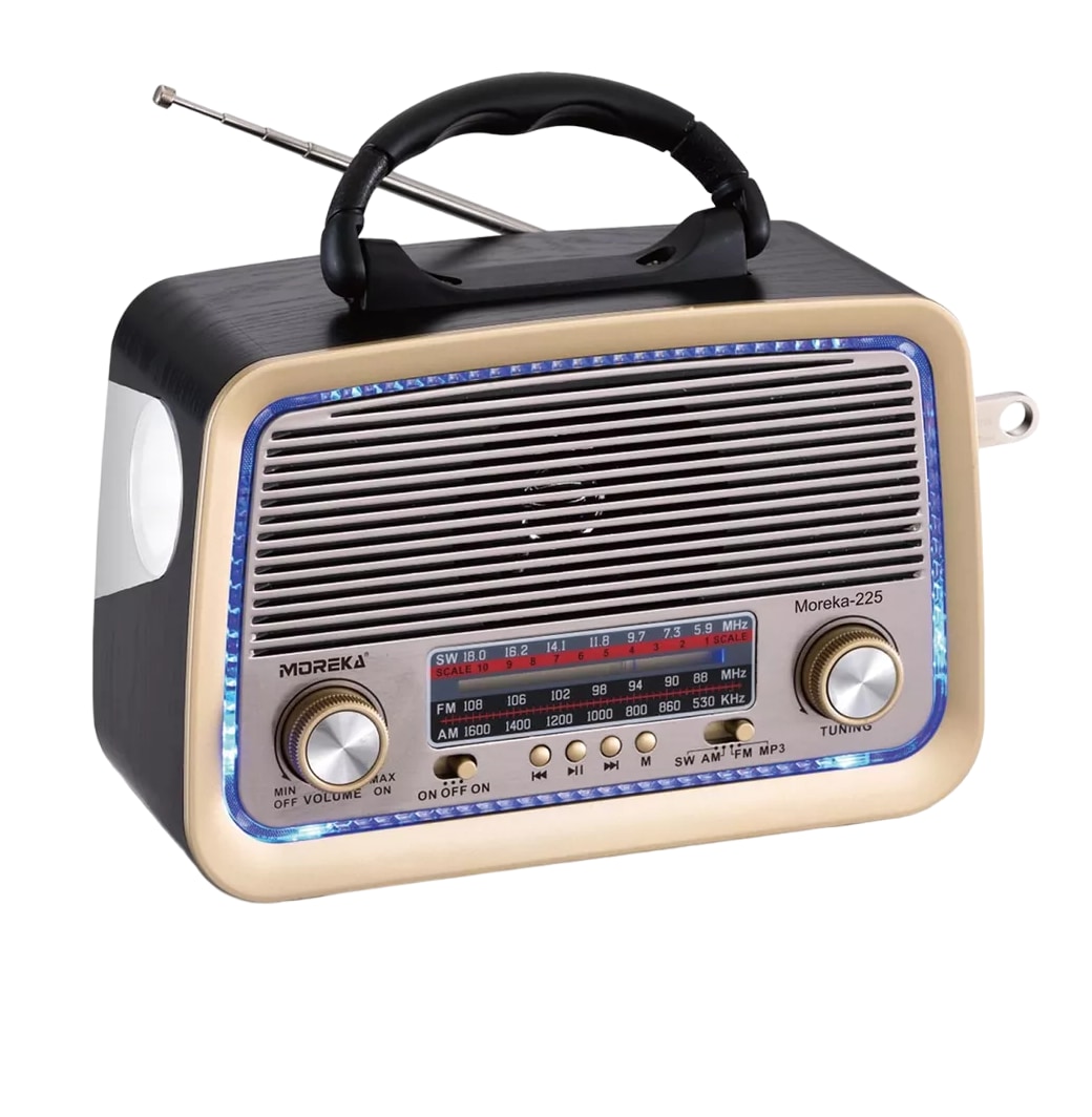 Radio Am Fw Sw Usb Bluetooth Mp3 Tf Recargable Vintage Retro Negro $819