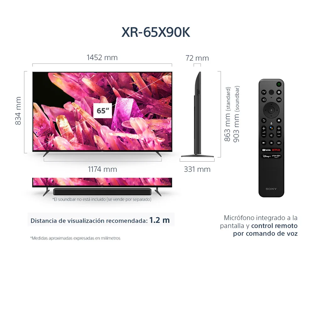 Foto 7 pulgar | Sony Smart Tv 65'' Bravia Xr Full Array Led 4k Uhd Hdr Google Tv - Xr-65 x 90