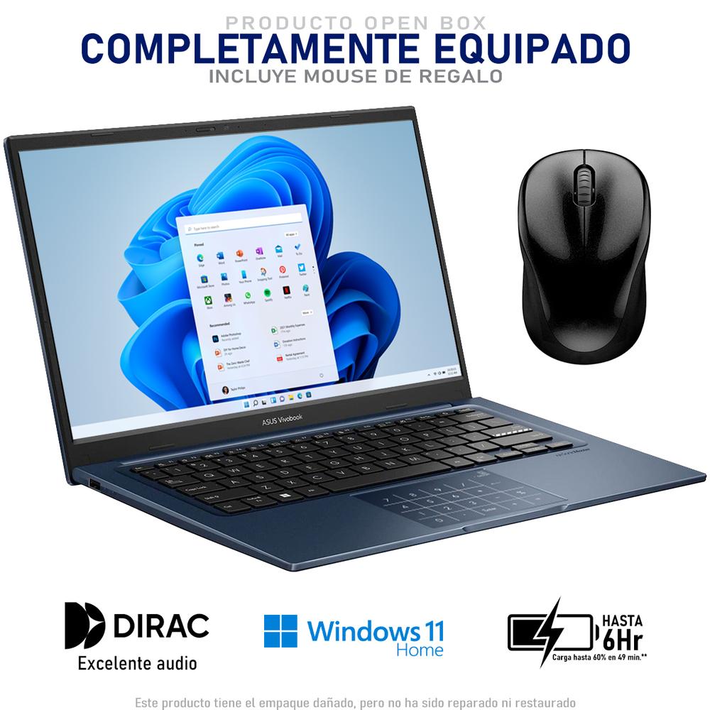 Foto 3 | Laptop Asus Vivobook 14 Core I5 1235u 24gb Ram 512gb Ssd 14'' W11h Teclado En Español Azul + Mouse Dxt Reacondicionado