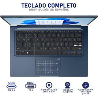Foto 4 | Laptop Asus Vivobook 14 Core I5 1235u 24gb Ram 512gb Ssd 14'' W11h Teclado En Español Azul + Mouse Dxt Reacondicionado