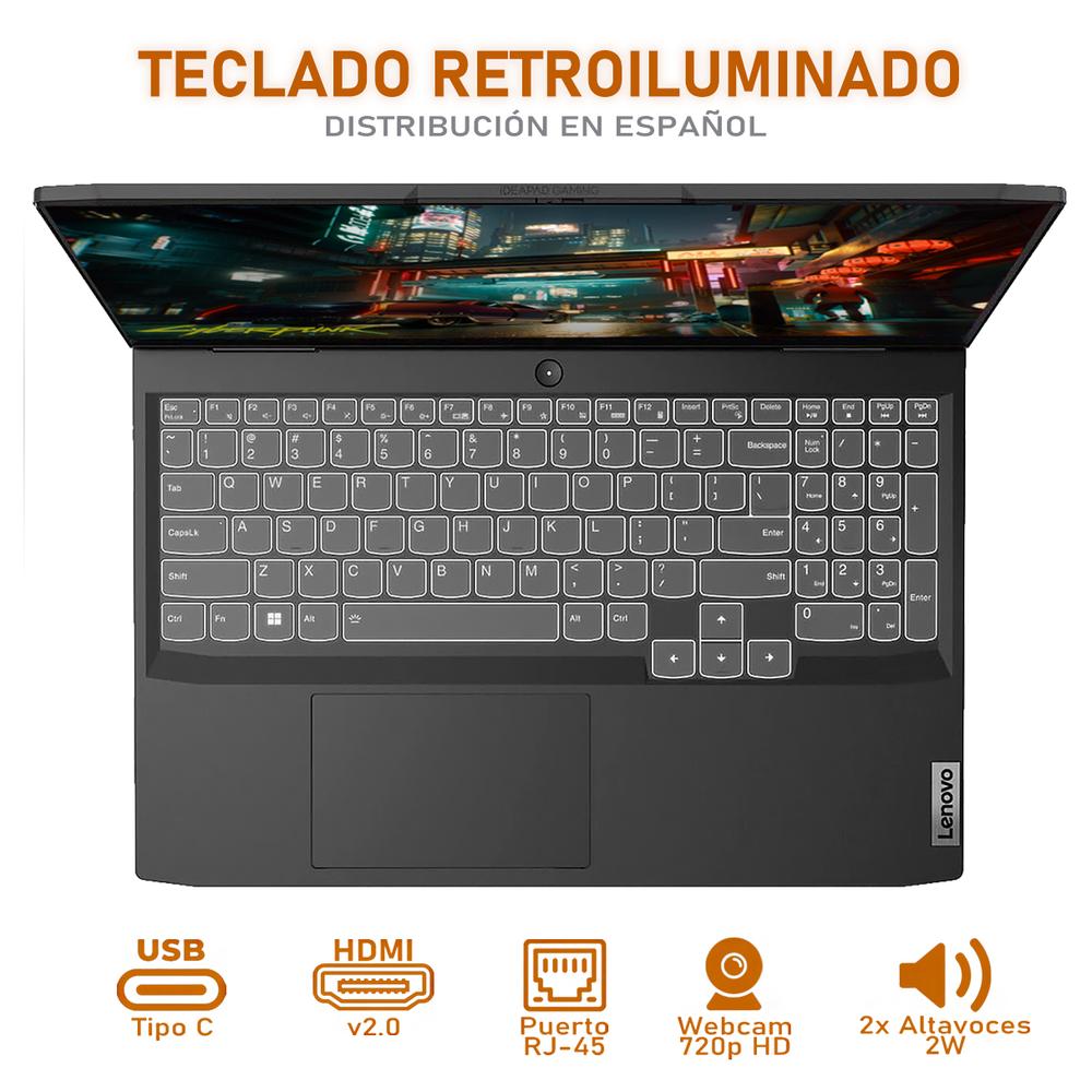 Foto 5 pulgar | Laptop Gamer Lenovo Gaming 3 Rtx 3050 Amd Ryzen 5 6600h 16gb 1.5tb Ssd 15.6'' W11h Mouse Teclado en Español Reacondi