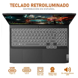 Foto 4 | Laptop Gamer Lenovo Gaming 3 Rtx 3050 Amd Ryzen 5 6600h 16gb 1.5tb Ssd 15.6'' W11h Mouse Teclado en Español Reacondi