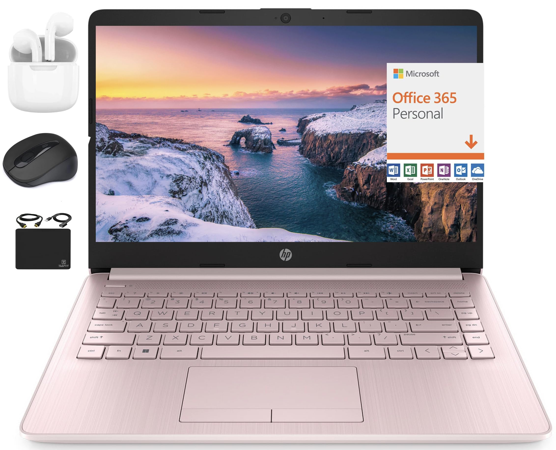 Laptop Hp New 14 Hd Ultraligero, Delgado, 16 Gb De Ram, 564 Gb, Rosa - Venta Internacional.