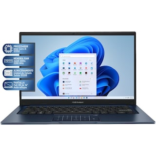 Foto 2 | Laptop Asus Vivobook 14 Intel Core I5 1235u 24gb 512gb Ssd 14'' Fhd W11h Español Azul + Mouse Reacondicionado