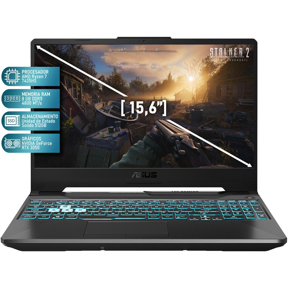 Foto 2 | Laptop Gamer Asus Tuf Gaming A15 Reacondicionado Rtx 3050 Amd Ryzen 7 7435hs 8gb Ram 512gb Ssd 15.6''