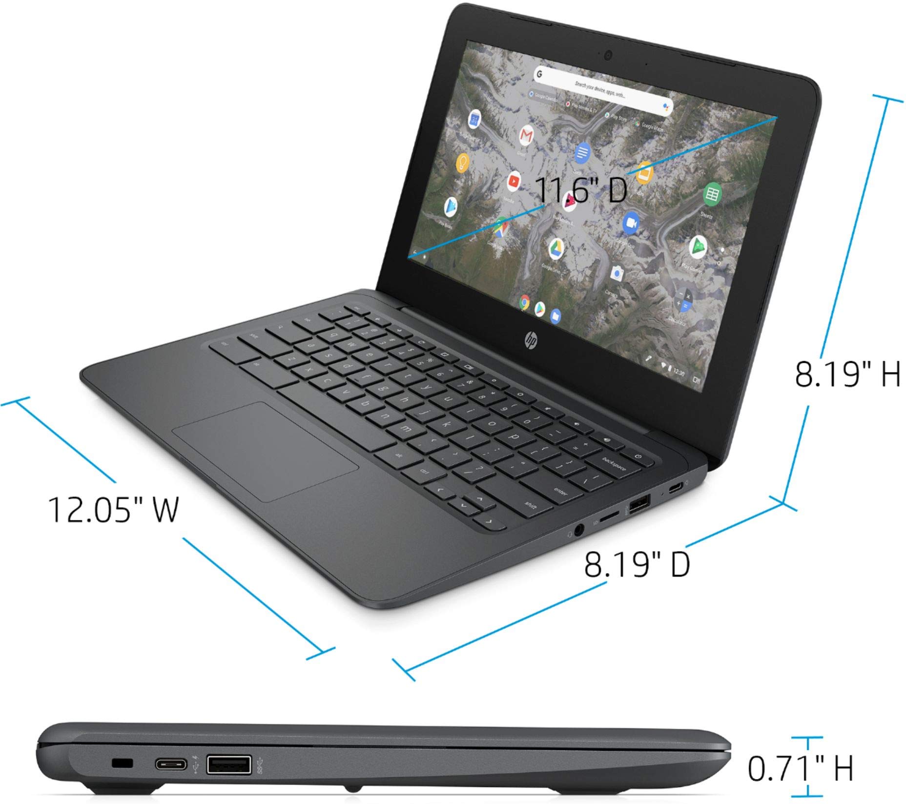 Foto 7 | Ordenador Portátil Hp Chromebook 11.6 Pulgadas Intel Celeron 4 Gb Ram 32 Gb Emmc - Venta Internacional.