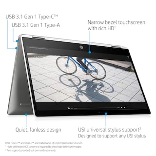Foto 3 | Portátil Hp Chromebook X360 Con Pantalla Táctil Hd De 14 Pulgadas, 4 Gb De Ram, 32 Gb - Venta Internacional.