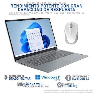 Foto 3 | Laptop Lenovo Ideapad Slim 3 15iah8 Core I5 12450h 8gb Ram 512gb Ssd 15.6'' Fhd Teclado En Español Mouse Dxt Reacon