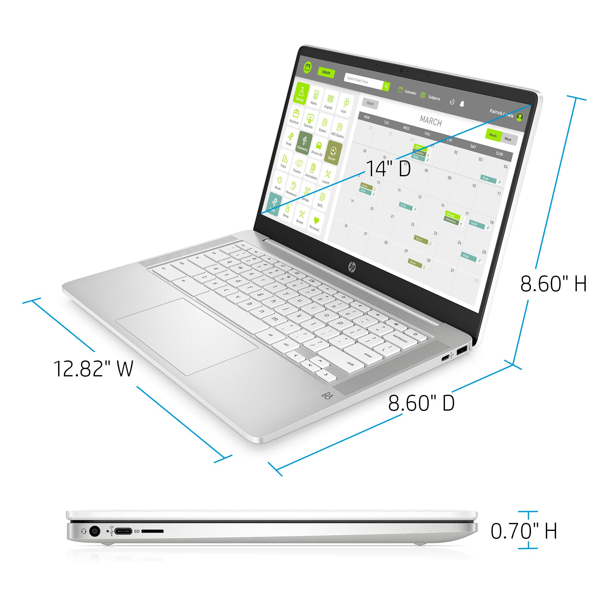Foto 5 pulgar | Portátil Hp Chromebook Con Pantalla Táctil Hd De 14 Pulgadas, 4 Gb De Ram, 32 Gb Emmc - Venta Internacional.
