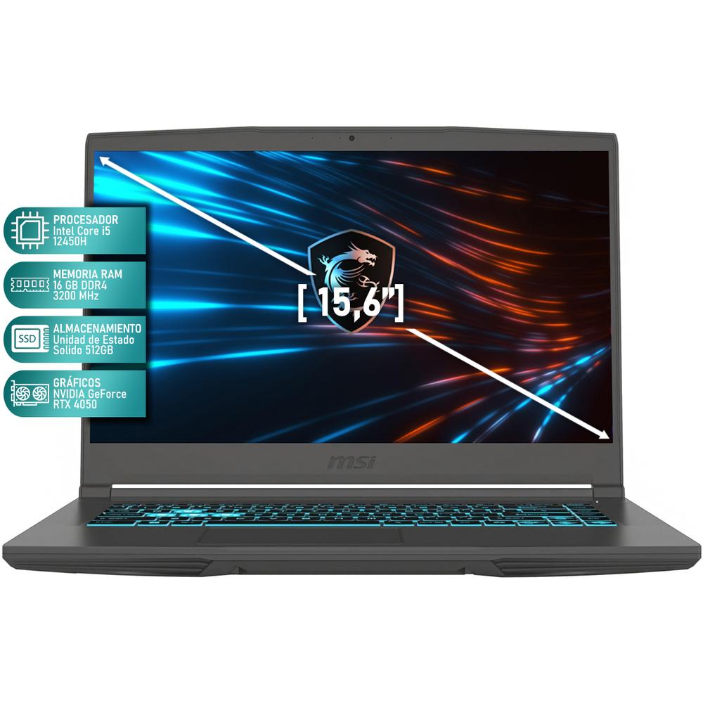 Foto 2 | Laptop Gamer Msi Thin 15 Rtx 4050 Intel Core I5 12450h 16gb Ram 512gb Ssd 15.6'' Teclado En Español Mochila Reacondi