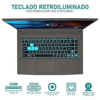 Foto 4 | Laptop Gamer Msi Thin 15 Rtx 4050 Intel Core I5 12450h 16gb Ram 512gb Ssd 15.6'' Teclado En Español Mochila Reacondi