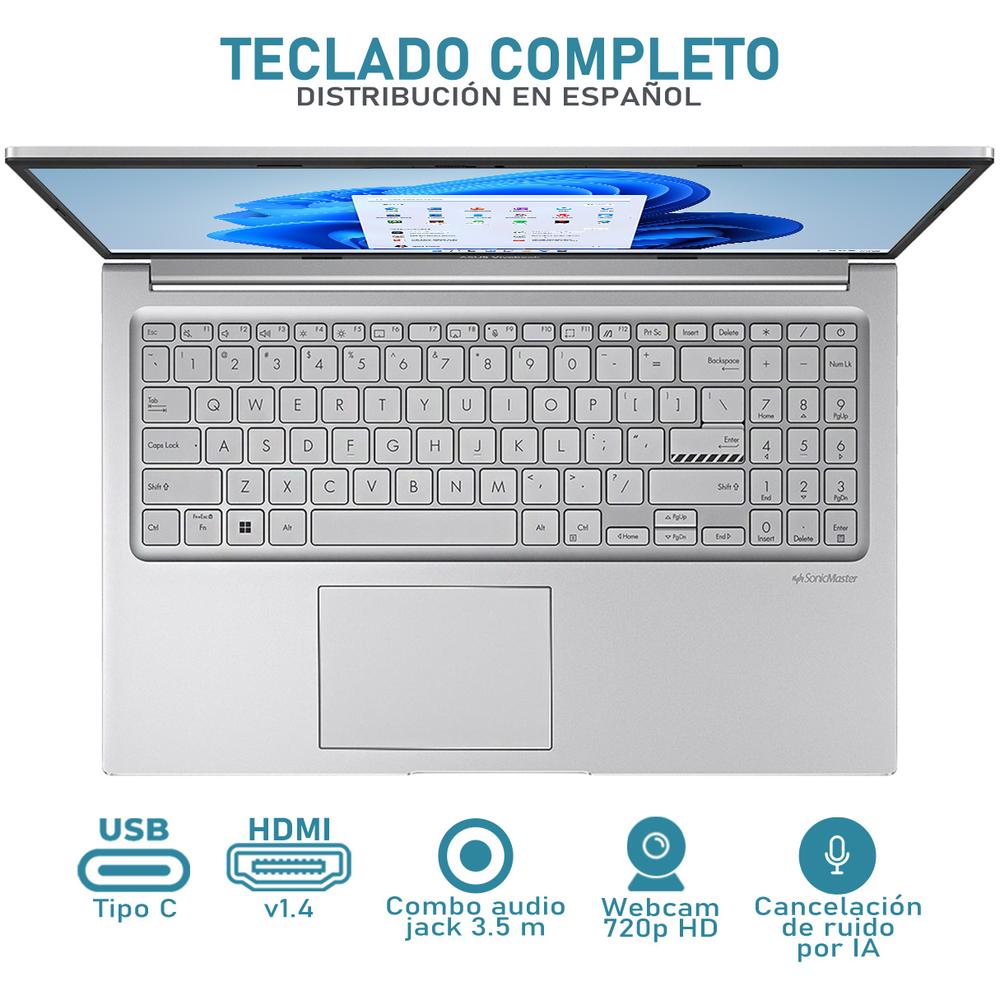 Foto 5 pulgar | Laptop Asus Vivobook 15 Intel Core I3 1215u 16gb Ram 512gb Ssd 15.6'' Windows 11 Home Mouse Dxt Reacondicionado