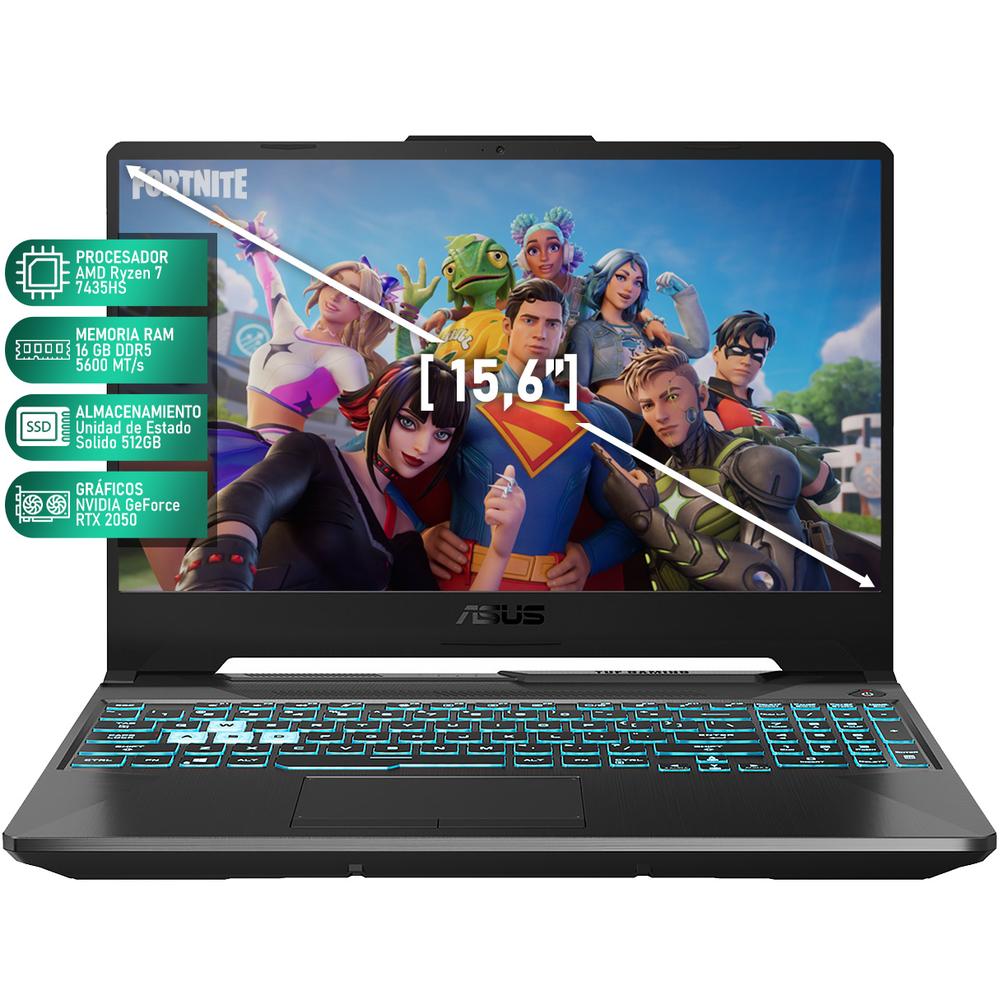 Foto 2 | Laptop Gamer Asus Tuf Gaming A15 Geforce Rtx 2050 Amd Ryzen 7 7435hs 16gb 512gb Ssd 15.6'' Teclado En Ingles Reacond
