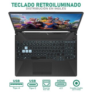 Foto 4 | Laptop Gamer Asus Tuf Gaming A15 Geforce Rtx 2050 Amd Ryzen 7 7435hs 16gb 512gb Ssd 15.6'' Teclado En Ingles Reacond