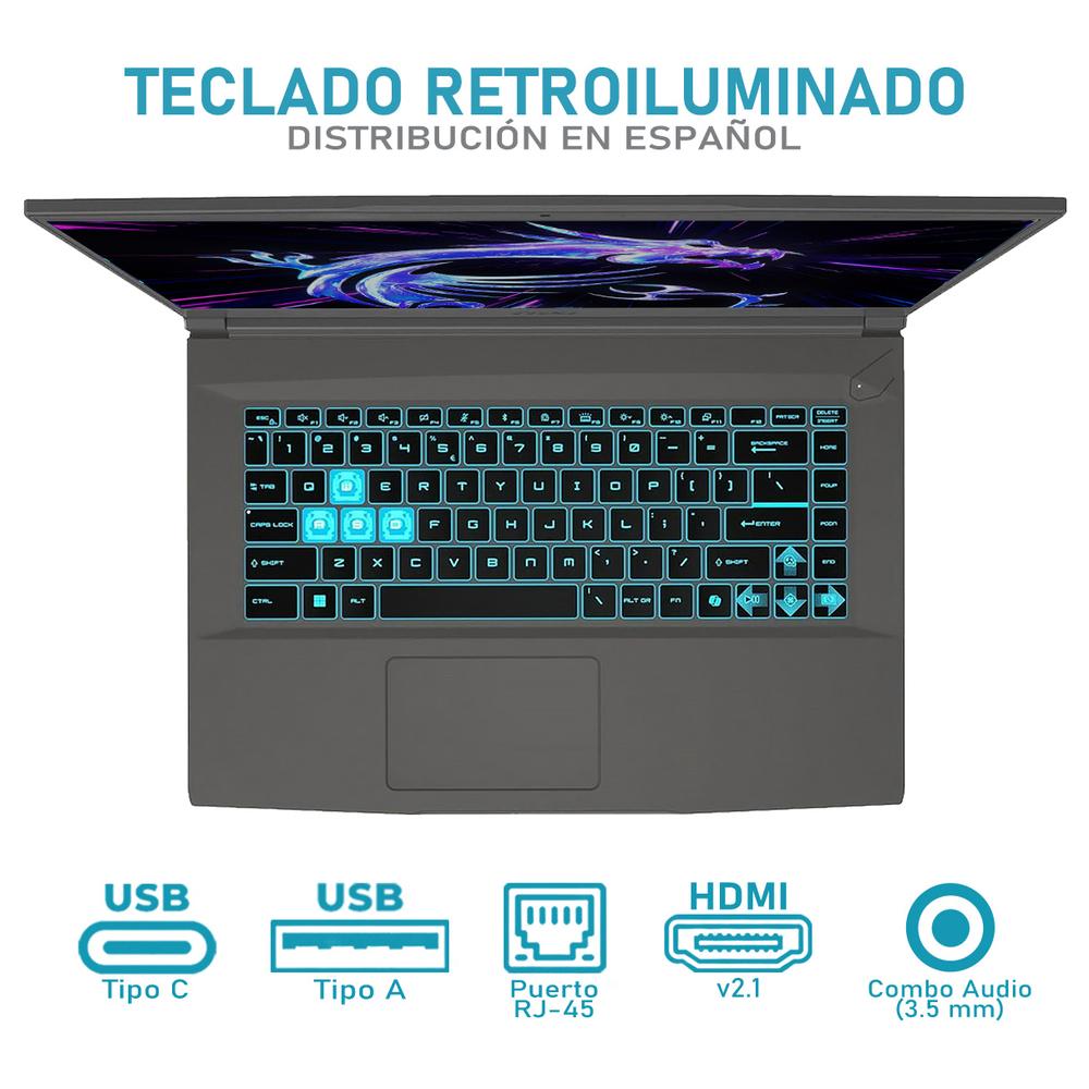 Foto 4 | Laptop Gamer Msi Thin A15 Geforce Rtx 4060 Amd Ryzen 7 7735hs 16gb Ram 1tb Ssd 15.6'' Teclado En Español Reacondicionad