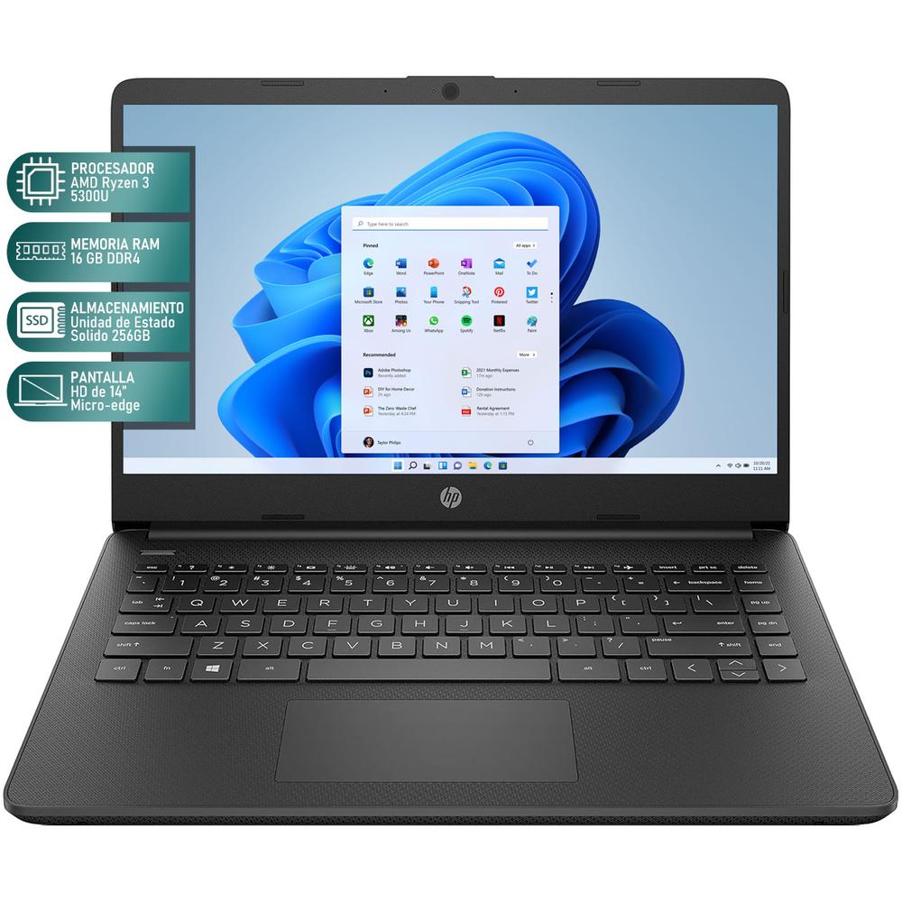 Foto 3 pulgar | Lapop Hp 14 Amd Ryzen 3 5300u 16gb Ram 256gb Ssd 14'' Touchscreen Windows 11 Home Teclado En Ingles + Mouse Dxt R
