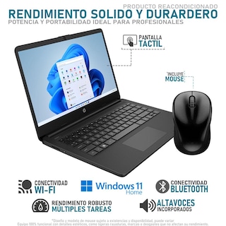 Foto 3 | Lapop Hp 14 Amd Ryzen 3 5300u 16gb Ram 256gb Ssd 14'' Touchscreen Windows 11 Home Teclado En Ingles + Mouse Dxt R