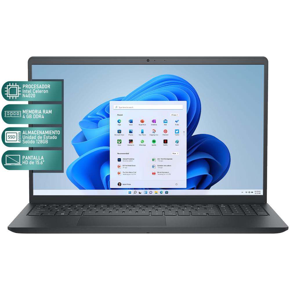 Foto 2 | Laptop Dell Inspiron 15.6 Pulgadas Windows 11 4 GB  Negro Reacondicionada