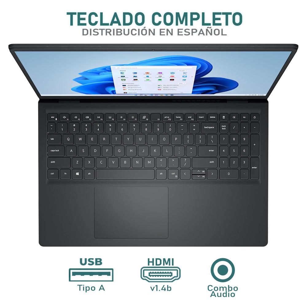 Foto 4 | Laptop Dell Inspiron 15.6 Pulgadas Windows 11 4 GB  Negro Reacondicionada