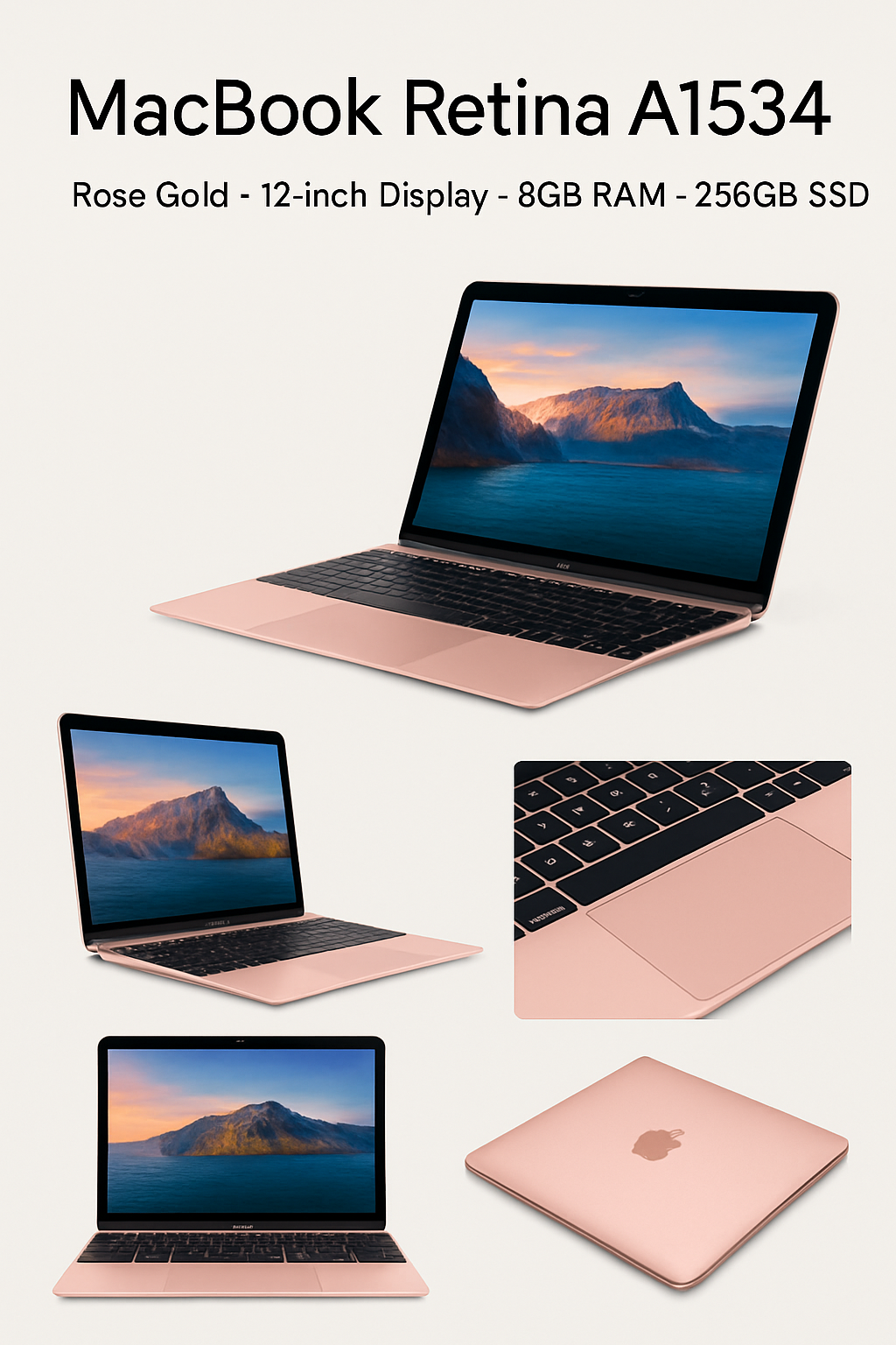 Foto 1 | Mac Book Retina A1534 Rose Gold Reacondiconado