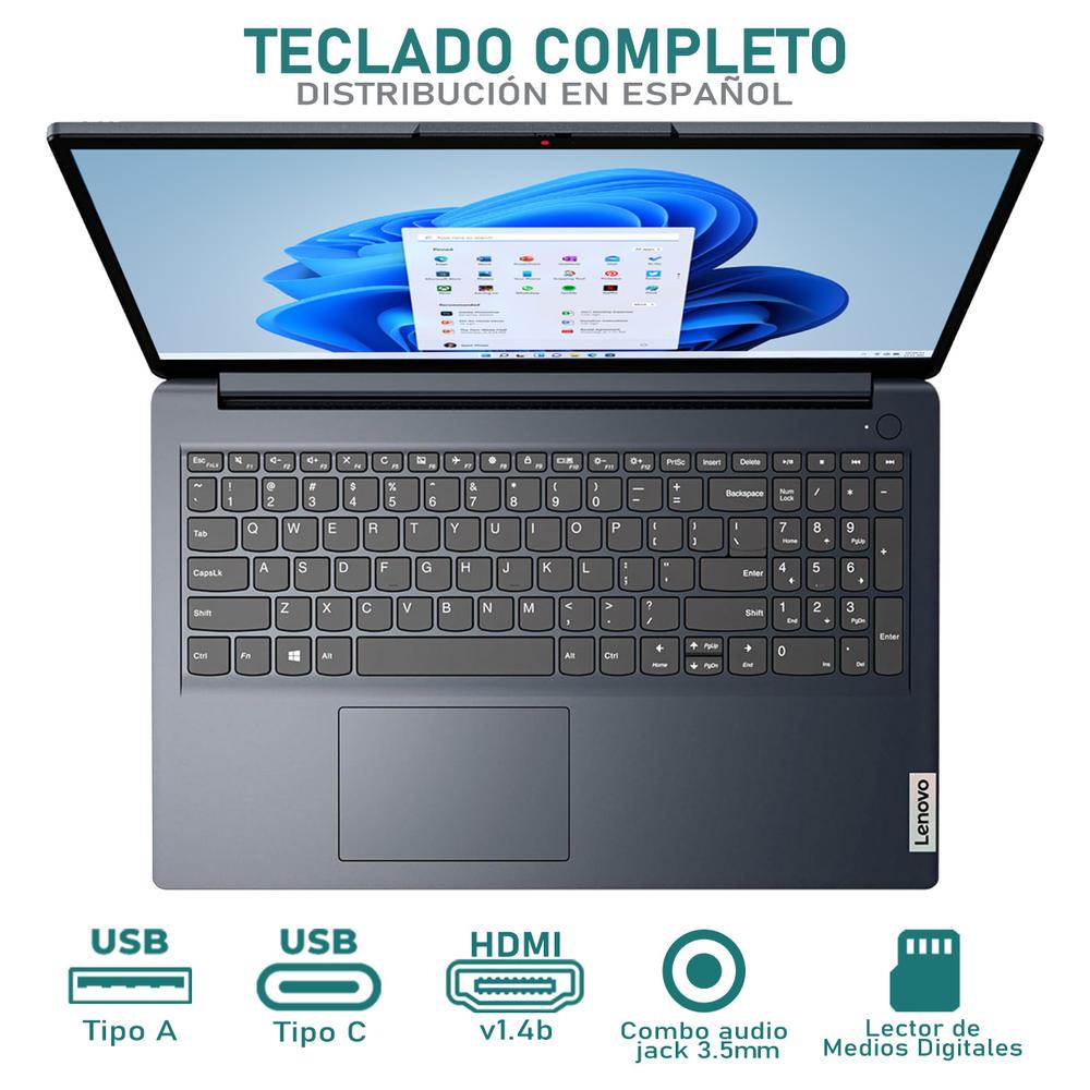 Foto 4 | Laptop Lenovo Ideapad 1 Amd Ryzen 7 5700u 16gb Ram 512gb Ssd 15.6'' Touchscreen Teclado En Español Reacondicionado