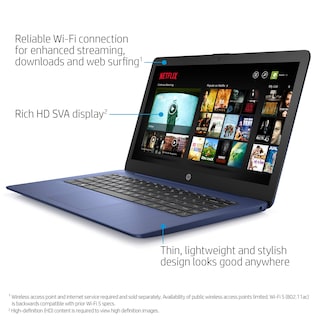 Foto 3 | Laptop HP Stream 14 Pulgadas 4 GB RAM 64 GB Windows 10 Azul Reacondicionado