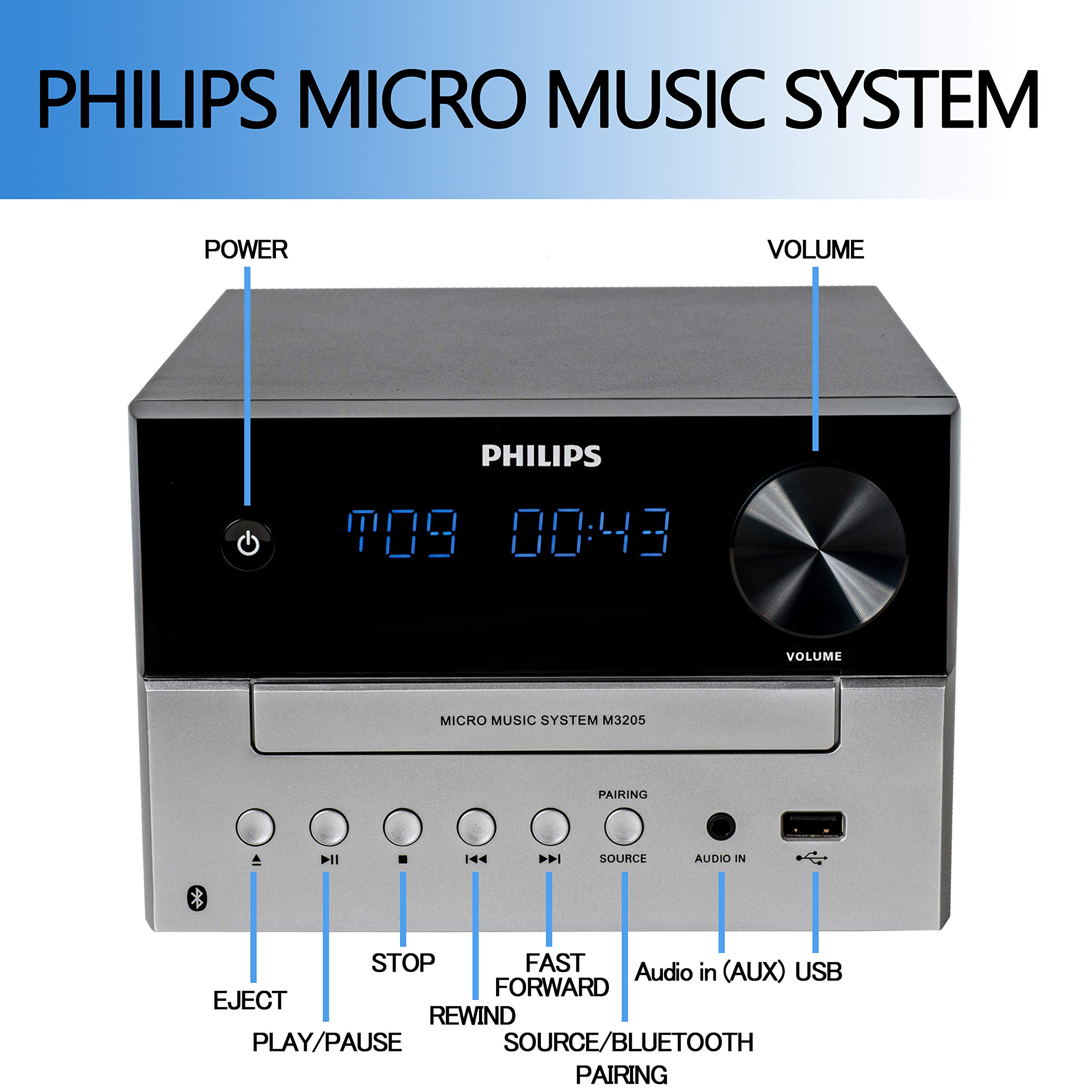 Foto 6 pulgar | Sistema Estéreo Bluetooth Philips con Reproductor de Cd de 18 W - Venta Internacional