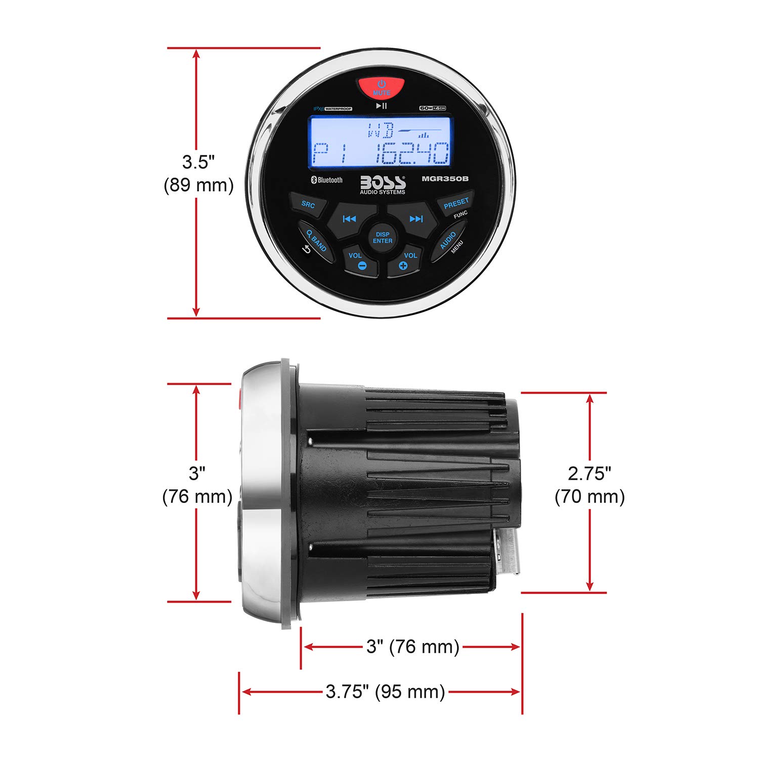 Foto 3 pulgar | Receptor Estéreo De Indicadores Para Barcos Marinos Boss Audio Mgr350b Bluetooth - Venta Internacional.