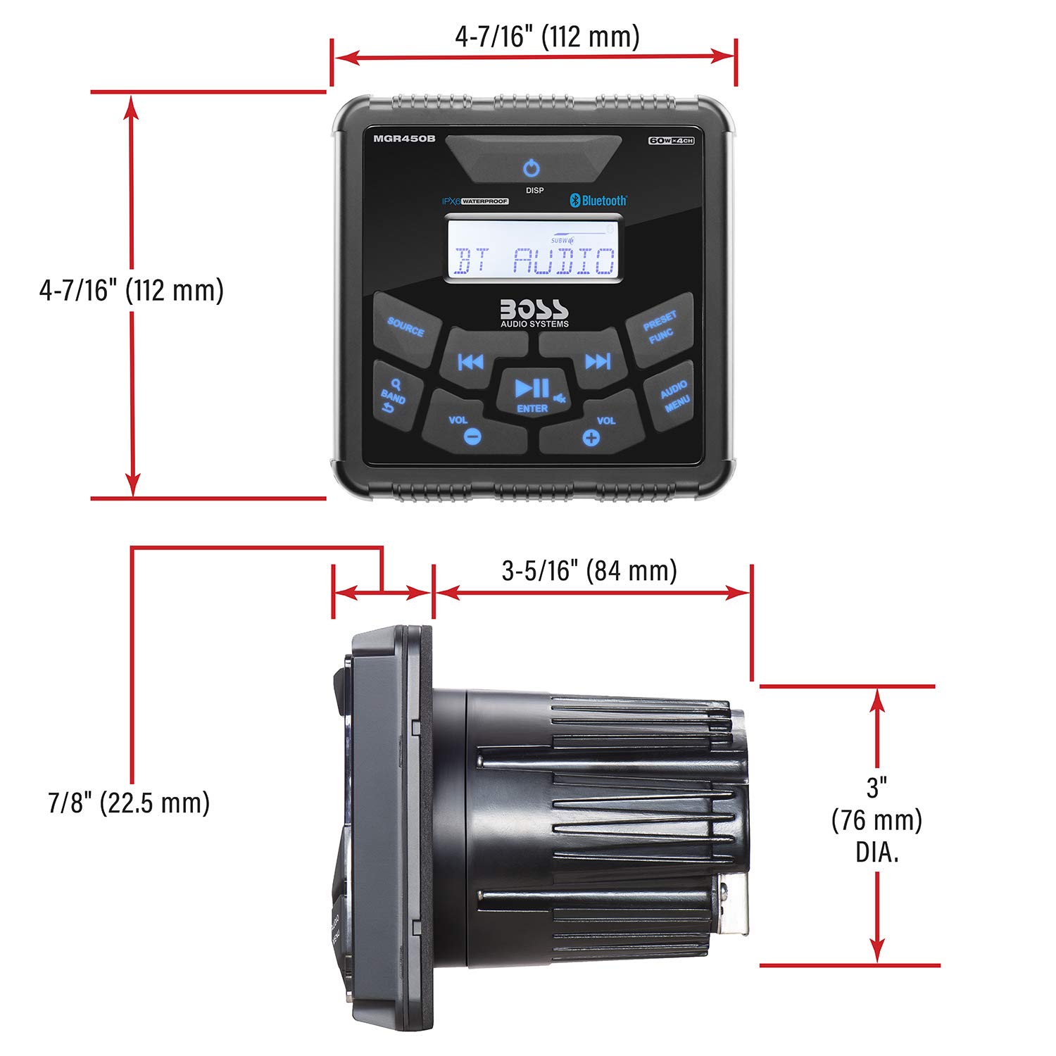 Foto 5 | Receptor Marine Gauge Boss Audio Systems Mgr450b Bluetooth - Venta Internacional.