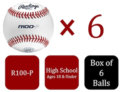 Foto 2 | Béisbol Rawlings R100-p Para Escuelas Secundarias O Jóvenes (6 Unidades) - Venta Internacional.