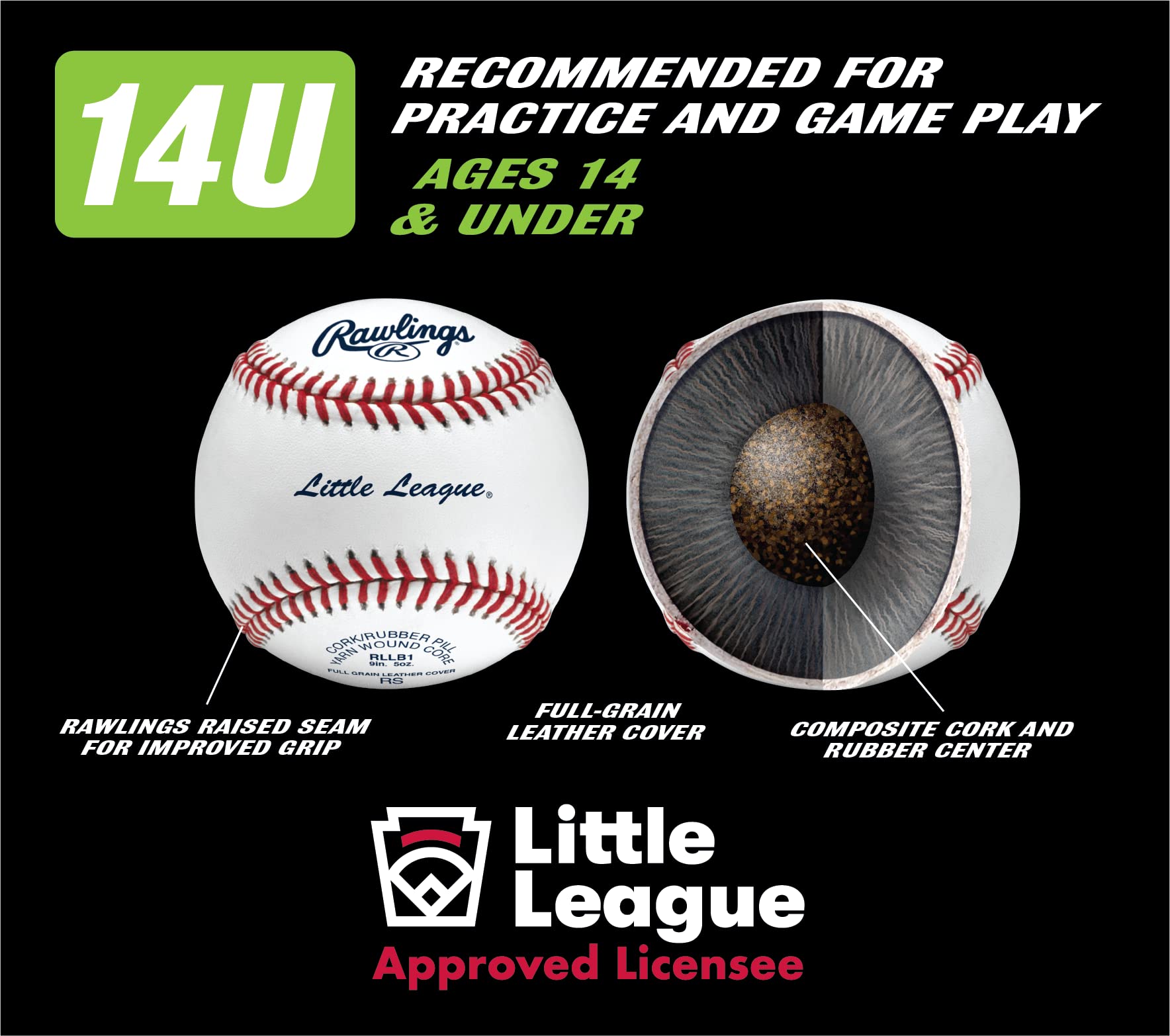 Foto 4 | Béisbol Rawlings Competition Grado Rllb1 Little League 14u - Venta Internacional.