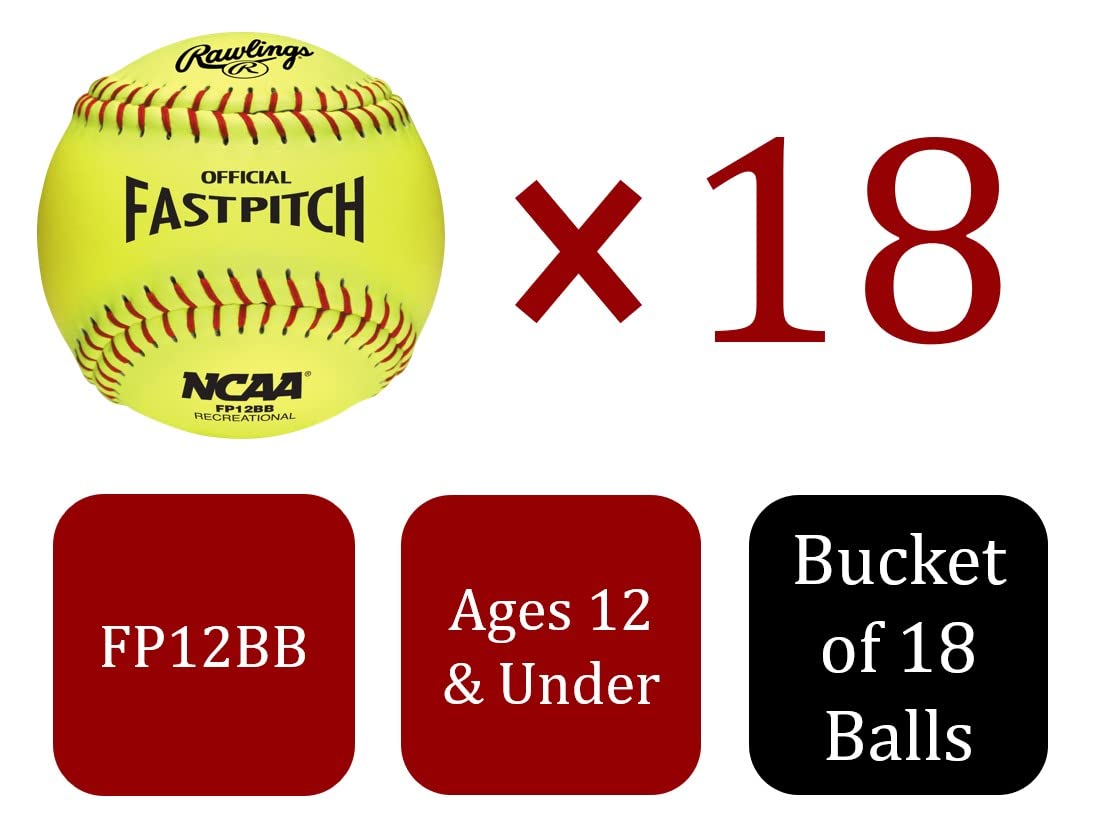 Foto 3 pulgar | Softballs Rawlings Nc12bb Fastpitch, 18 Unidades, Con Balde - Venta Internacional.
