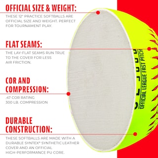 Foto 4 | Pelotas De Softball Franklin Sports, Tamaño Oficial, Fastpitch, Paquete De 12 - Venta Internacional.