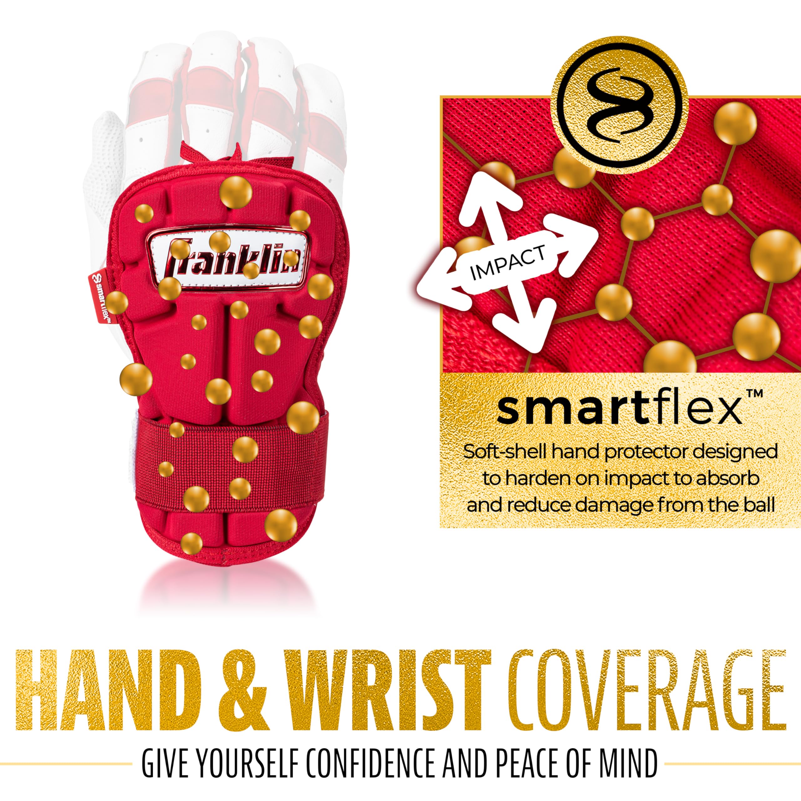 Foto 7 pulgar | Protector De Manos Y Muñeca Franklin Sports Prt Serie Lg Para Adultos, Rojo - Venta Internacional.