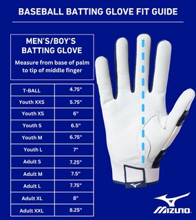 Foto 4 | Guantes De Bateo De Béisbol Mizuno Mvp Para Adultos Color Blanco-dorado Talla L - Venta Internacional.